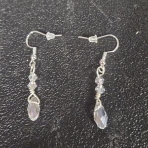 Elegant Silver and Crystal Dangle Earrings